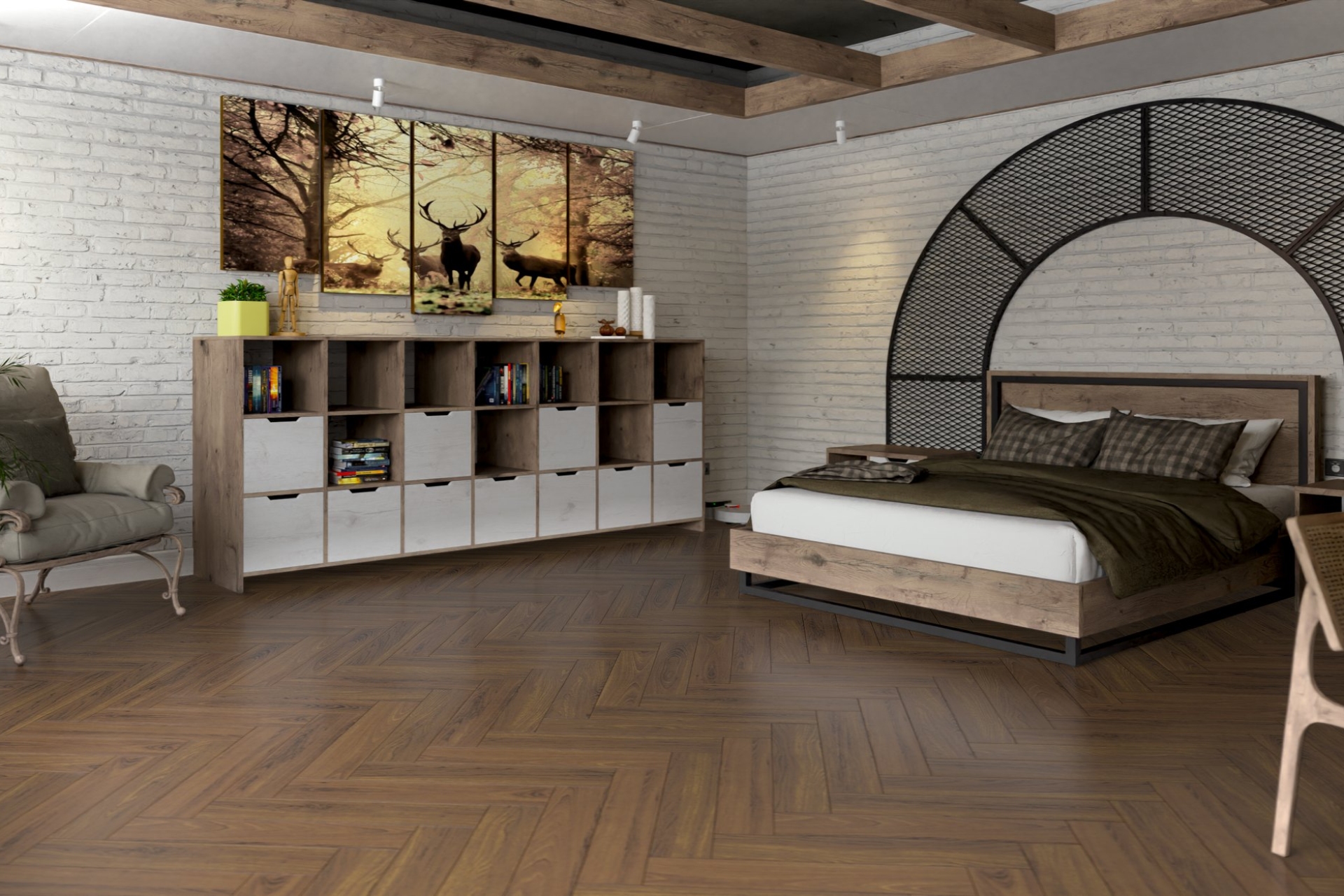 Инженерный паркет «Damy Floor» Ореховый (укладка елочкой) — купить в Саратове